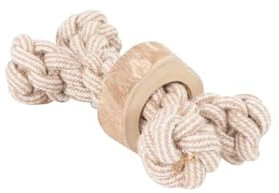Dogs Natural Coffee Wood and Rope Chew Toy. Vegan, Long-lasting, Dental Care, Rope Bone for Aggressive Chewers. Natural Materials, Maintain Teeth Hygiene, Control Plaque and Tartar, Aggressive Chewers