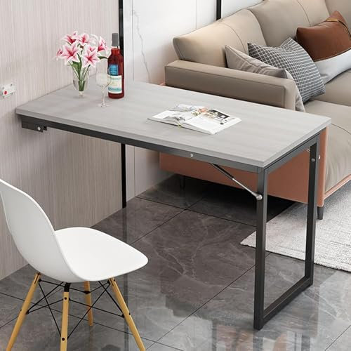ZNGEPHAP Teleskop-Klapp-Esstisch mit großer Arbeitsplatte, Wandtisch für Wohnzimmer und Esszimmer, Robustes Stahlrohr für hohe Tragkraft