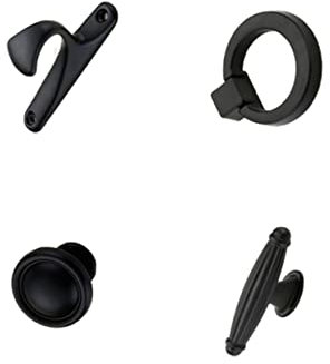 NUOBESTY 1 jeu Poignées De Porte Noires De Style Industriel 5 pièces