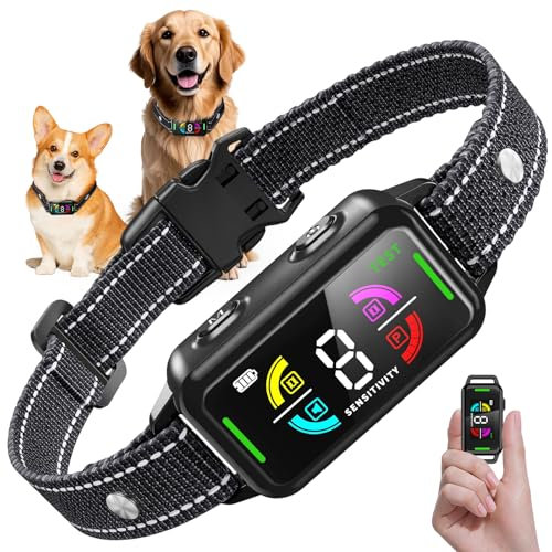 Yaskyly Collar Antiladridos Perros Grande Mediano Pequeño, Collar Adiestramiento para Perros 6-150lbs, 8 Niveles de Sensibilidad, 4 Modos de Sonido y Vibración, Resistente al Agua IP67 y Recargable