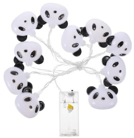 ULTECHNOVO Panda Lichterkette Mit Led Lichtern Batteriebetrieben Leichte Kunststofflampen Warme Dekorative Beleuchtung Für Schlafzimmer Party Zuhause Und Festliche Anlässe