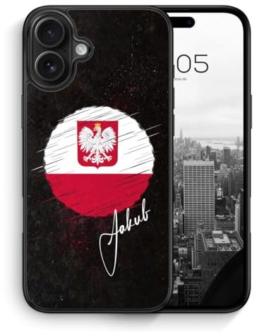 MUNIQASE Polen mit Wunschname - Silikon Hülle für iPhone 17 - Personalisierte Wunschname Polnische Schutzhülle Handyhülle Case Cover