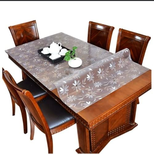 Tischfolie Tischdecke 1.3 mit Muster Maß nach Wunsch Tischmatte Tischdecke Tischschutz Schutzfolie Abwaschbar weich PVC (60x80cm) (Muster A, 80x100cm)