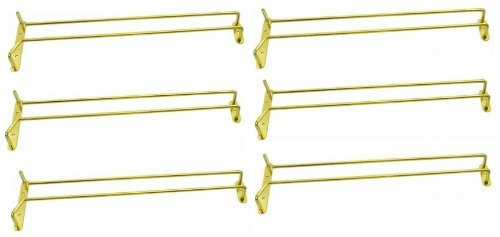 Gläserschiene 40 cm vermessingt - 6 Stück
