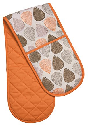 Premier Housewares Leaf Double Oven Glove - Orange