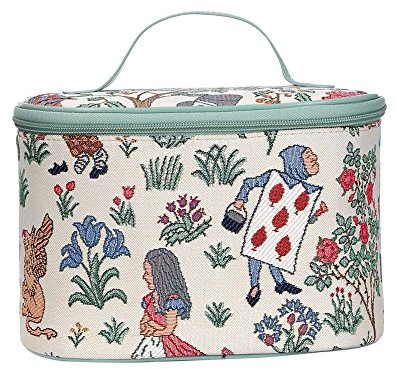 Signare Tapisserie kulturtasche,Damen, Make up Tasche, Kosmetikkoffer, Make up aufbewahrung mit Garten Designs (Alice im Wunderland)