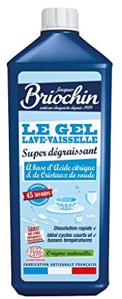 Briochin Le Gel Lave-Vaiselle Super Dégraissant Acide Citrique et Cristaux de Soude 900ml (Lot de 2)