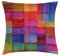 ABAKUHAUS Abstrakt Kissenbezug, Regenbogen-Farben-Quadrate, Dekokissenhüllen Waschbar Inn/Outdoor Beidseitiger Druck mit Reißverschluß, 50 x 50 cm, Magenta Blau