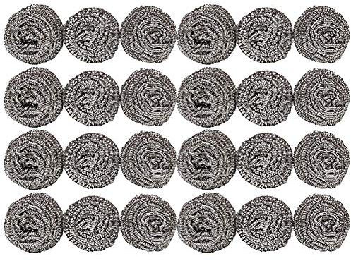 Edelstahlschwämme, 30 g, 24 Stück, Scheuerschwämme, Stahlwollschrubber, Metallschrubber für Pfannen, Stahlwolle, Seifenpads, Kochutensilien, Reinigungswerkzeuge für Küche, Bad usw.