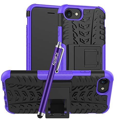 iCatchy For iPhone SE 2022 5G Case - Heavy Duty Hard Tough Dual Layer Hybrid Shockproof Cover (Purple)