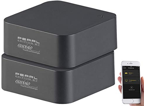 auvisio Infrarot Sender: 2er-Set lernfähige IR-Universal-Fernbedienungen mit App, für Handy (WLAN Universal-Fernbedienung, Handy WLAN-IR-Fernbedienung, Adapter, Bluetooth)