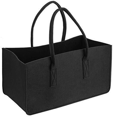 Xingsky Filztasche,Kaminholztasche,Holzkorb für Kaminholz,Aufbewahrungskorb für Holz,Shopper aus Filz Einkaufskorb Faltbar für Holz,Spielzeug und Zeitung