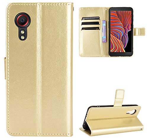 BellaCase Samsung Galaxy Xcover 5 Coque [Étui Portefeuille] [Fonction Support] [Slots pour Cartes] [Couverture à Rabat Magnétique] Compatible avec Le Smartphone Samsung Galaxy Xcover 5(d'or)