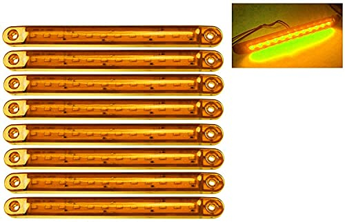 Seitenmarkierungsleuchten, 10 Stück Side Marker Lights Auto-Markierungsleuchten Autoseiten-Anzeigelampen 12SMD LED Vordere Heckleuchte Positionsleuchten 24V für Auto-Wohnmobil-LKW-LKW (Gelb)