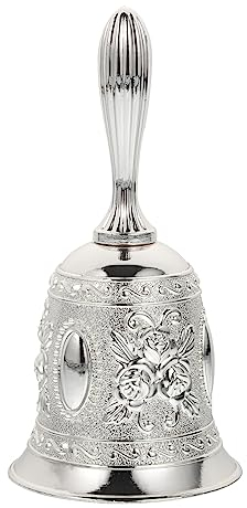 Lurrose Silberne Handglocke im Vintage-Stil, mehrere Glocken, für Kirche, Klassenzimmer, Alarmglocke für Hochzeiten, für Erwachsene und Kinder