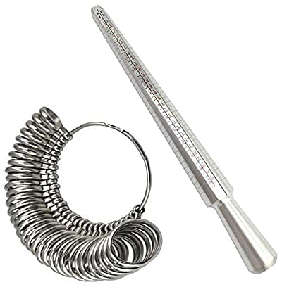 1 Stil Ringstab, Messer in Ringgröße, Ringgrößenwerkzeug, für Herstellung von Ringen und Schmuck(Silber)