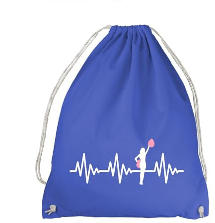absenda Herzschlag Cheerleader Turnbeutel - EKG Cheerleading Tanzen Dance Champion Blau