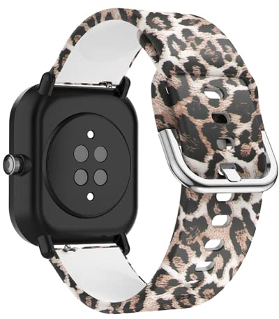 SeNool 20mm Cinturino per Amazfit Active 2/Active/GTR Mini/GTR 42mm/Amazfit GTS 4/GTS 4 Mini/GTS 3/GTS 2e/GTS 2 Mini/GTS 2/GTS, Silicone Cinturini per Amazfit Bip 3/Bip 3 Pro/Bip - Leopardo