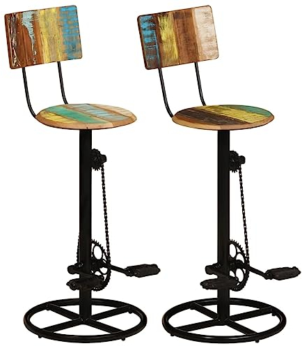 vidaXL 2X Barhocker Faltbar Barstühle Barsessel Barstuhl Tresenhocker Küchenhocker Esszimmerstuhl für Küche Bar Esszimmer Altholz Massiv
