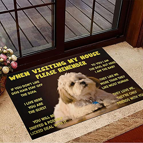 NA Door Mat Indoor When Visiting My House Please Remember Doormat Cute Welcome Mats Gifts For Dog Owners housewarming gifts home decor