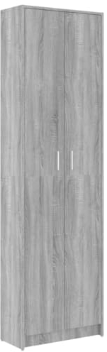 vidaXL Armario de Pasillo Ropero Guardarropa Aparador Dormitorio Habitación Entrada Muebles Madera Contrachapada Gris Sonoma 55x25x189cm