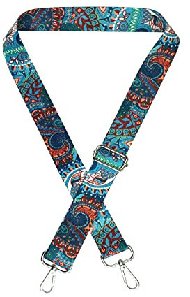 FuninCrea Bandouliere pour Sac a Main, 3.8cm Large Bandouliere Sangle avec Crochets en Métal, Sangle Sac Bandouliere Réglable 75-145 cm, Sangle de Remplacement pour Sac à Bandoulière (Bleu)