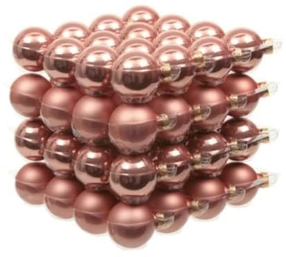 64 STK Weihnachtskugeln Koralle Coral Korallenrot rosa Rose Glas Christbaumkugeln Glaskugeln ot208 Baumschmuck Christbaumschmuck Kugeln Glaskugel Weihnachtsbaum