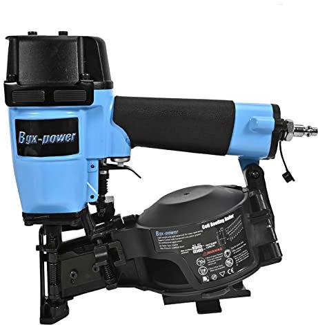 Bgx-power Roofing Nail Gun, 15 Degree CN45N Roofing Nailer 3/4-Inch to 1-3/4-Inch Coil Nails, 120-pcs Load Capacity Coil Nailer