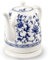 NIVOK Electric Kettle Electric Ceramic Cordless Blue and White Porcelain Kettle Teapot 1.5L Jug Boils Water Fast for Tea Coffee Soup Oatmeal