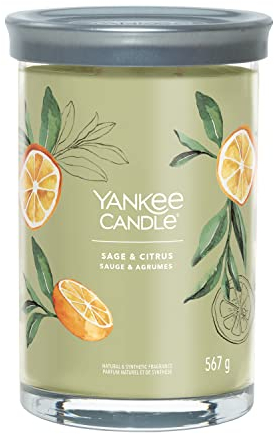 Yankee Candle Signature Candela Profumata, Salvia & Agrumi in Tumbler Grande, Candele di Miscela di Cera di Soia Lunga Durata, Regalo per le Donne