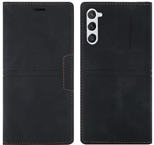 OKZone Coque Samsung Galaxy S23, Etui Portefeuille Samsung S23 [Magnétique] TPU Antichoc Housse Cuir pour Samsung S23 [Fentes pour Cartes] [Etui à Rabat] Flip Case Cover pour Samsung S23 (Noir)