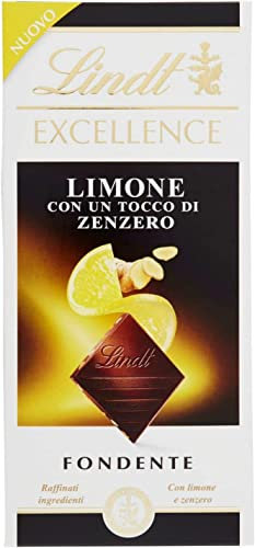 Excellence Tavoletta al Cioccolato Fondente con Limone e Zenzero, Incartata e in Scatola 100gr