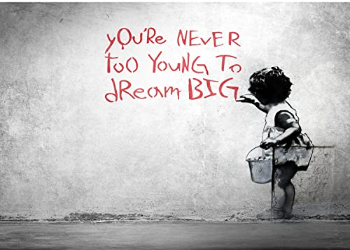Runa Art Fotomurales Banksy Dream Big 352 x 250 cm Fondo De Pantalla XXL Moderna Decoración De Pared Sala Cuarto Oficina Salón Streetart 9556011a