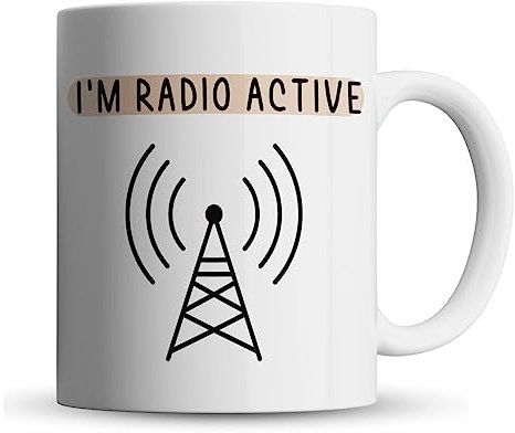 Inky Penguin - I'm Radio Active - DJ, Broadcast Student, Radio Presenter Gift Mug, Ceramic, 11fl. oz.