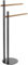 Lampadaire porte-serviettes 2 bras de salle de bain en acier couleur noir mat bambou