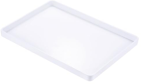 PATIKIL 14x10 Fast Food Tray, Plastic Reusable Multi-Purpose Rectangle Serving Tray Smooth Surface for Restaurant Home Kitchen, White