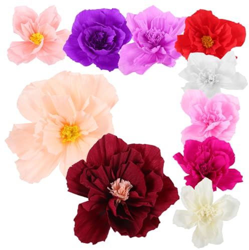 GOOHOCHY 10st Blumen Aus Krepppapier Partypapierblumen Realistische Papierblume Fiesta-papierblumen Papierblumen Wanddekoration Blumen Für Die Geburtstagsfeier Mexikanische Bunt Mexiko