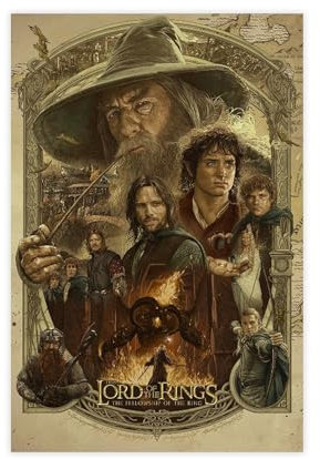 Filmposter Der Herr der Ringe, Leinwandposter, Schlafzimmer-Dekor, Sportlandschaft, Büro, Raumdekoration, Geschenk, ungerahmt, 30 x 45 cm, 4 Stück