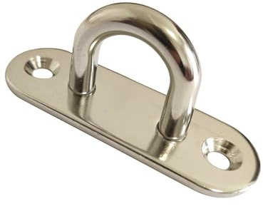 Plaque à Oeillet 6 ensembles 60 x 6 mm Ovale Inox 304 Crochets de Plafond Cheville à expansion Vis et Mousqueton à vis Inclus Crochet à visser Dispositifs de suspension, éclairage extérieur et clôture