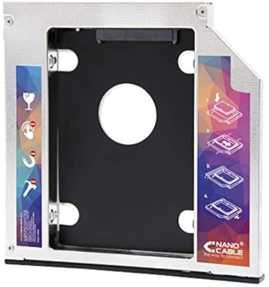 Monkey Ladder Adapter für 7,0 mm Festplatte auf 9,5 mm optisches Laufwerk (Zubehör zum Installieren Einer zweiten Festplatte oder SSD auf einem Notebook), Schwarz/Silber