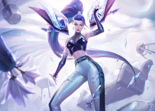 Displate Offiziell League of Legends MetallPoster Magnetische Befestigung Inklusive Lizenziert Bilder Hochwertiges Poster - K/DA ALL OUT Ka'isa horizontal Poster 45 cm x 32 cm