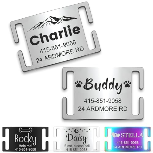 GISUREY Hundemarke Mit Gravur - Langlebig, Klare Lesbarkeit, Geräuschloses Design & Einfache Befestigung Hundemarke Personalisiert - Adressanhänger Hund für Ihren Vierbeiner, Symbol Design, Silber