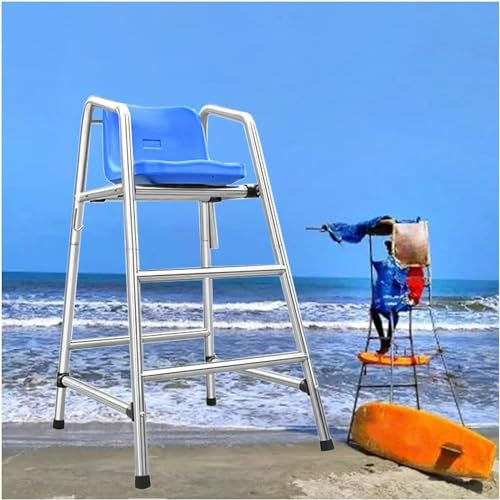 AviiSo Piscine Escalier de Piscine Tabouret d'observation de Sauvetage de Piscine de Plage, Chaise d'arbitre Amovible en Acier Inoxydable pour extérieur/intérieur, Charge 660 LB(Size:1.2m/47.2inch H)