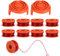 Rasentrimmer Spule Für Rasentrimmer,8 Ersatzspulen 2 Kappe,Spule Funktioniert Mit Worx rasentrimmer, rasentrimmer Faden Mit 1.65mm,3.05m LäNge Fadenspule