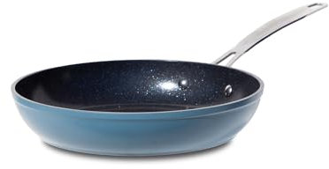 Nuwave Poêle à frire en céramique Duralon Blue Healthy 20CM, sans PFAS, compatible avec le lave-vaisselle, le four et l’induction, infusée de diamant anti-rayures, poignées Stay Cool