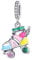 Lkwidi Charme Rollschuhe baumeln Charms Anhänger 925 Sterling Silber Charm Pendant für Europäische Armbänder und Halsketten