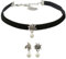 Alpenflüstern Trachtenschmuck-Set Trachten-Samt-Kropfband und Ohrhänger Strass-Edelweiß - Damen-Trachten-Schmuck, Trachtenset Trachtenkette und Trachten-Ohrringe (schwarz) SET060
