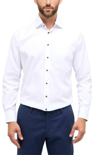 ETERNA Modern Fit Cover Hemd Langarm Blickdicht Twill weiß Größe 45