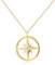 GAVU Collana Oro Donna, Collana Argento Placcato Oro da Donna con Ciondolo Rosa dei Venti con Zirconia Cubica