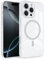 Newseego Glitter Clear Case for iPhone 16 Pro Max [Compatible with MagSafe], Magnetic Phone Case Girls Women Sparkly Bling Slim Shockproof Camera Protection Bumper Cover for iPhone 16 Pro Max-White
